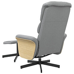 Acheter vidaXL Fauteuil inclinable de massage et repose-pied gris clair tissu