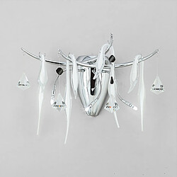 Luminaire Center Applique murale Cygnet 3 Ampoules chrome poli/blanc dépoli/cristal