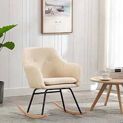 Maison Chic Chaise à bascule | Fauteuil Relax, design moderne Crème Tissu -GKD59550