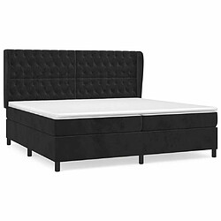 Maison Chic Lit Adulte - Lit simple Lit à sommier tapissier et matelas moelleux - Meuble de Chambre - Noir 200x200 cm Velours -MN56626