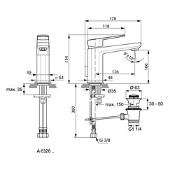 Ideal Standard - Mitigeur lavabo monotrou chromé Tonic II avec tirette et vidage métal