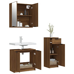 Avis vidaXL Ensemble d'armoires de salle de bain 3 pcs chêne marron