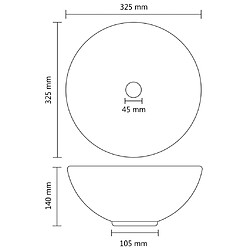 vidaXL Lavabo rond de salle de bain Bleu clair mat 32,5x14cm Céramique pas cher