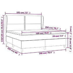 vidaXL Sommier à lattes de lit avec matelas Marron foncé 180x200 cm pas cher