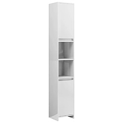 vidaXL Armoire de salle de bain Blanc brillant Bois d'ingénierie