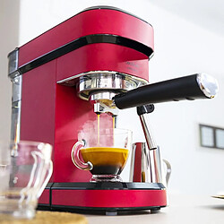 Totalcadeau Café Express avec plateau chauffe-tasse 1,2 L 20 bar 1350W Rouge pas cher pas cher