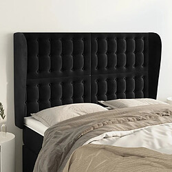 Maison Chic Tête de lit scandinave avec oreilles,meuble de chambre Noir 147x23x118/128 cm Velours -MN81254