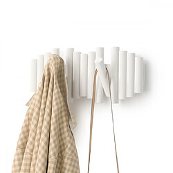 Umbra Porte manteaux Picket Porte manteau en bois 5 crochets Hook blanc