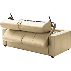 Acheter VENESETTI Canapé 3 places convertible en cuir italien de luxe CORAIL, Beige