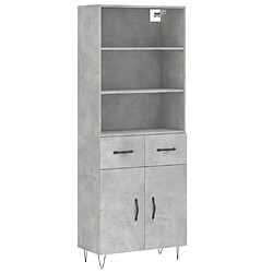 Maison Chic Buffet,Meuble de Rangement,commode pour salon,Cuisine Gris béton 69,5x34x180 cm Bois d'ingénierie -MN41383