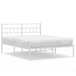 Maison Chic Lit adulte - Cadre de lit métal avec tête de lit pour chambre blanc 140x190 cm -MN19571