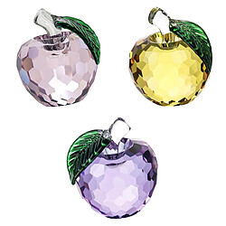 3 Pcs 4x5.5 Cm Coloré Cristal Pomme Artisanat Veille De Noël Souvenir