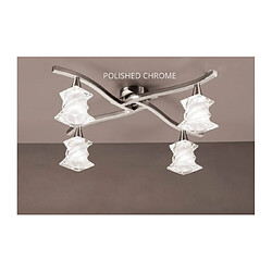 Luminaire Center Plafonnier Salomon 4 Ampoules G9, chrome poli