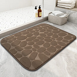 LUUCOZK Tapis de bain antidérapants absorbants à séchage rapide, décoration de salle de bain, café-50 x80CM