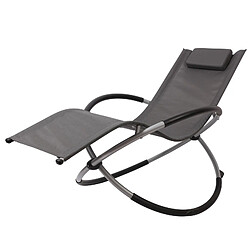 Bcelec HMBL-04-GREY Chaise longue grise, relax de jardin, chaise de jardin, rocking chair, résistant aux intempéries, max 180kg