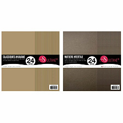 Sultane A 48 papiers Scrapbooking Marron + Havane - 300g/ m²