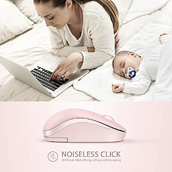 Acheter Universal Wireless Mouse, 2.4g Noiseless Mouse With Usb Receiver Portable Computer Mice(Pink)