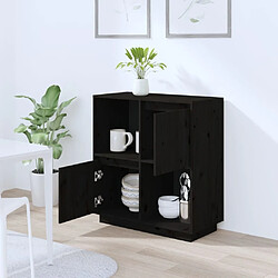 Avis Maison Chic Buffet,Meuble de Rangement,commode pour salon,Cuisine Noir 74x35x80 cm Bois massif de pin -MN35507