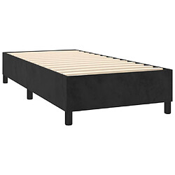 Avis vidaXL Sommier à lattes de lit avec matelas Noir 90x200 cm Velours