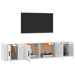 Avis Maison Chic Ensemble de meubles TV 3 pcs pour salon - Blanc brillant Bois d'ingénierie -MN23094