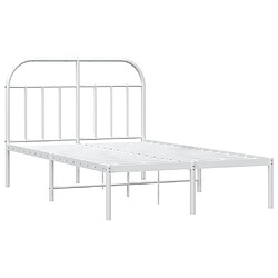 Maison Chic Lit adulte - Cadre de lit métal avec tête de lit pour chambre blanc 120x190 cm -MN98857 pas cher