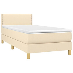 Avis Sommier à lattes LED,Cadre à lattes de lit avec matelas pour Adulte Crème 80x200 cm Tissu -MN35240