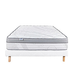 Acheter LUXURY LITERIE Ensemble matelas Relaxation 160x200 cm + sommier blanc ep 13cm