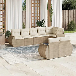 Maison Chic Salon de jardin avec coussins 8 pcs | Ensemble de Table et chaises | Mobilier d'Extérieur beige résine tressée -GKD57801