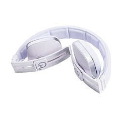 Totalcadeau Casque serre-tête pliable avec microphone Couleur - Blanc pas cher