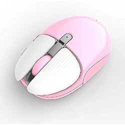 Universal Souris sans fil rechargeable mini souris mobile portable 1200dpi silencieux 3 boutons souris optique (rose) 