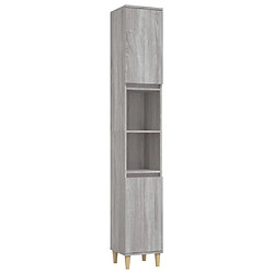 vidaXL Armoire de bain sonoma gris 30x30x190 cm bois d'ingénierie