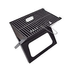 Barbecue portable Blaupunkt avec pieds pliables et poignée de transport Construction en acier revêtu par poudre Grille de cuisson en acier inoxydable Surface de cuisson 42,5 x 26,5 cm