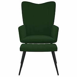 Maison Chic Chaise de relaxation | Fauteuil relax avec repose-pied Vert foncé Velours -GKD98328