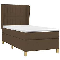 Avis Maison Chic Structures de lit + matelas,Lit à sommier tapissier avec matelas Marron foncé 100x200 cm -MN32284