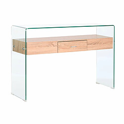 Console DKD Home Decor Transparent Marron Clair Verre Bois MDF 120 x 35 x 80 cm