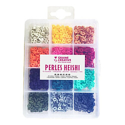 Graines Creatives Boîte de perles Heishi - 12 couleurs vives