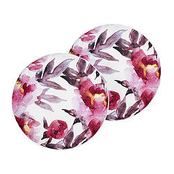 Beliani Lot de 2 coussins LANROSSO 40 x 40 cm Floral Rose