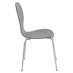 Acheter Decoshop26 Lot de 2 chaises de cuisine salle à manger empilables dossier arrondi en bois gris et métal chromé 10_0003089