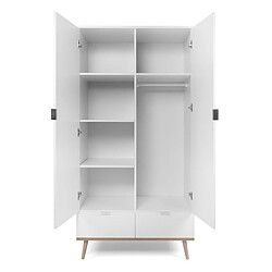 Acheter Homestyle4U Armoire de rangement 2 portes en bois Blanc 180x90x55cm