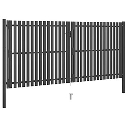 vidaXL Portail de clôture de jardin Acier 4x2,25 m Anthracite