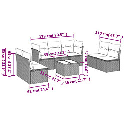 Avis vidaXL Salon de jardin avec coussins 8 pcs beige résine tressée