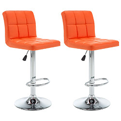 vidaXL Tabourets de bar lot de 2 orange similicuir 