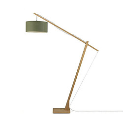 Good&Mojo MONTBLANC-Lampadaire Bambou/Lin H207cm vert forêt Good & Mojo