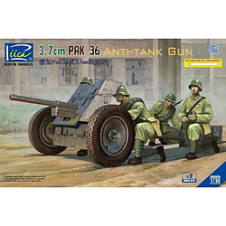 German 3.7cm Pak 36 Anti-Tank Gun(model kitsx2)w/Metal gun barrel- 1:35e - Riich Models 