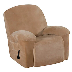 Acheter Housse De Canapé Inclinable En Velours élastique Housse De Fauteuil Antidérapante Brown_2