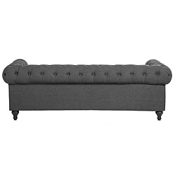 Beliani Ensemble canapé et fauteuil en tissu gris 4 places CHESTERFIELD pas cher