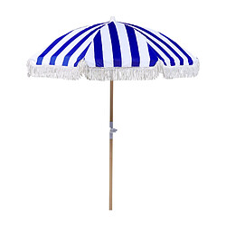 Beliani Parasol de jardin d 150 cm bleu et blanc MONDELLO 