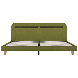 Maison Chic Lit adulte - Cadre de lit avec LED,Structure du lit Contemporain Vert Tissu 180 x 200 cm -MN82151 pas cher