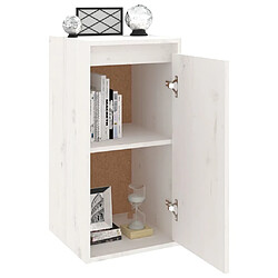 Maison Chic Armoire murale,Meuble de Rangement,Armoire Suspendue Blanc 30x30x60 cm Bois de pin massif -MN37239 pas cher