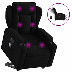 Maison Chic Fauteuil Relax pour salon, Fauteuil inclinable de massage électrique Noir Tissu -GKD99104